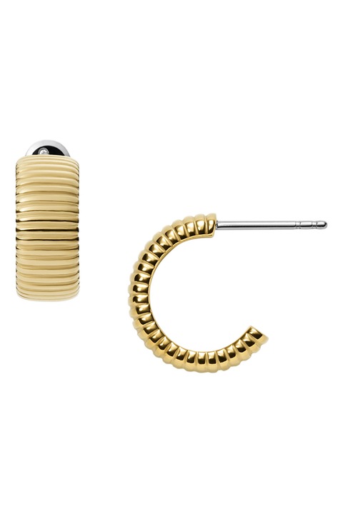 Fossil, Cercei semi-rotunzi cu aspect striat, Auriu