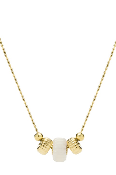 Fossil, Colier ajustabil din otel inoxidabil, Auriu