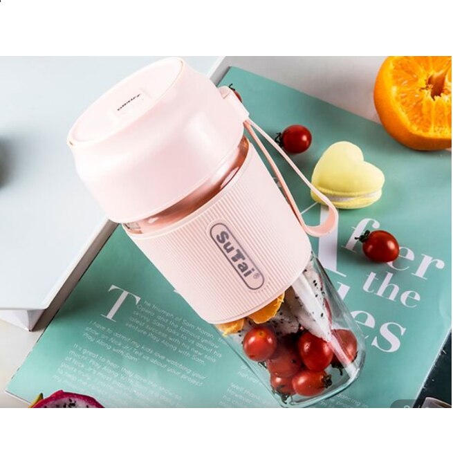 Mixer portabil, 450ml, 35W, USB, Roz - eMAG.ro