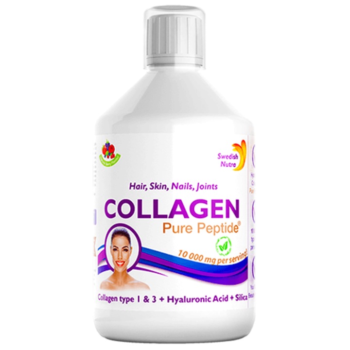 Colagen Lichid Hidrolizat 10000mg Acid Hialuronic 50mg Biotina 5000mcg Cupru Siliciu Vitamina C, B5, B6, B12
