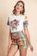 Летен екип, Къс панталон, Блуза къс ръкав, Принт, XL