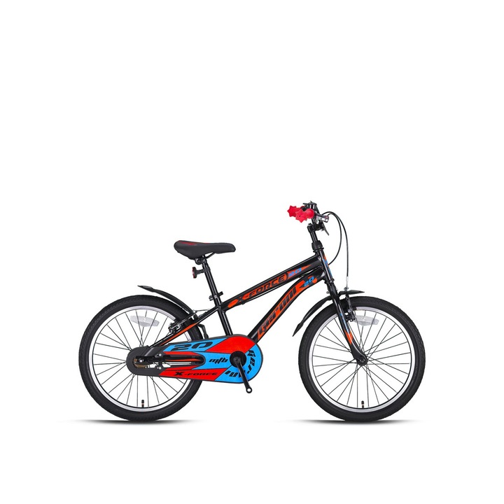 Bicicleta copii Geroni X-Force, roata 20", culoare negru/rosu, cadru otel