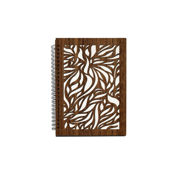 Agenda A5 nedatata cu spirala, MDF, DekoLaser, 15,5 x 21 cm - AG1164C2