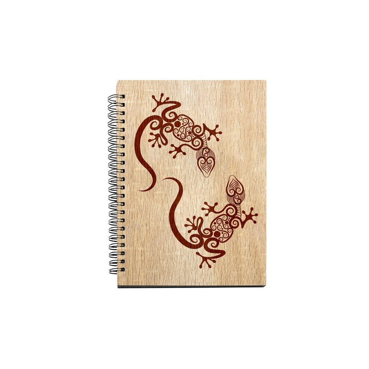 Agenda A5 nedatata cu spirala, MDF, DekoLaser, 15,5 x 21 cm - AG1167C1