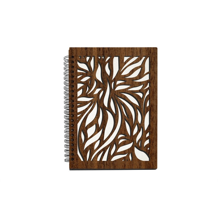 Agenda A5 nedatata cu spirala, MDF, DekoLaser, 15,5 x 21 cm - AG1174C2