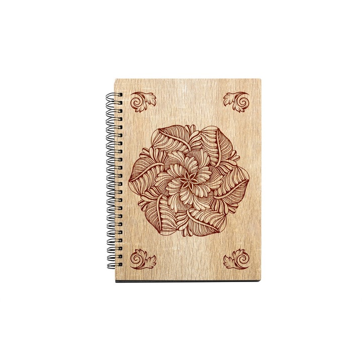Agenda A5 nedatata cu spirala, MDF, DekoLaser, 15,5 x 21 cm - AG1178C1