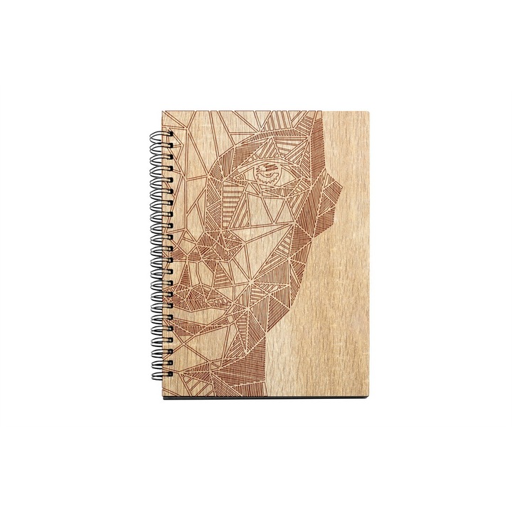 Agenda A5 nedatata cu spirala, MDF, DekoLaser, 15,5 x 21 cm - AG1191C1