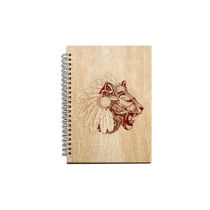 Agenda A5 nedatata cu spirala, MDF, DekoLaser, 15,5 x 21 cm - AG1227C1