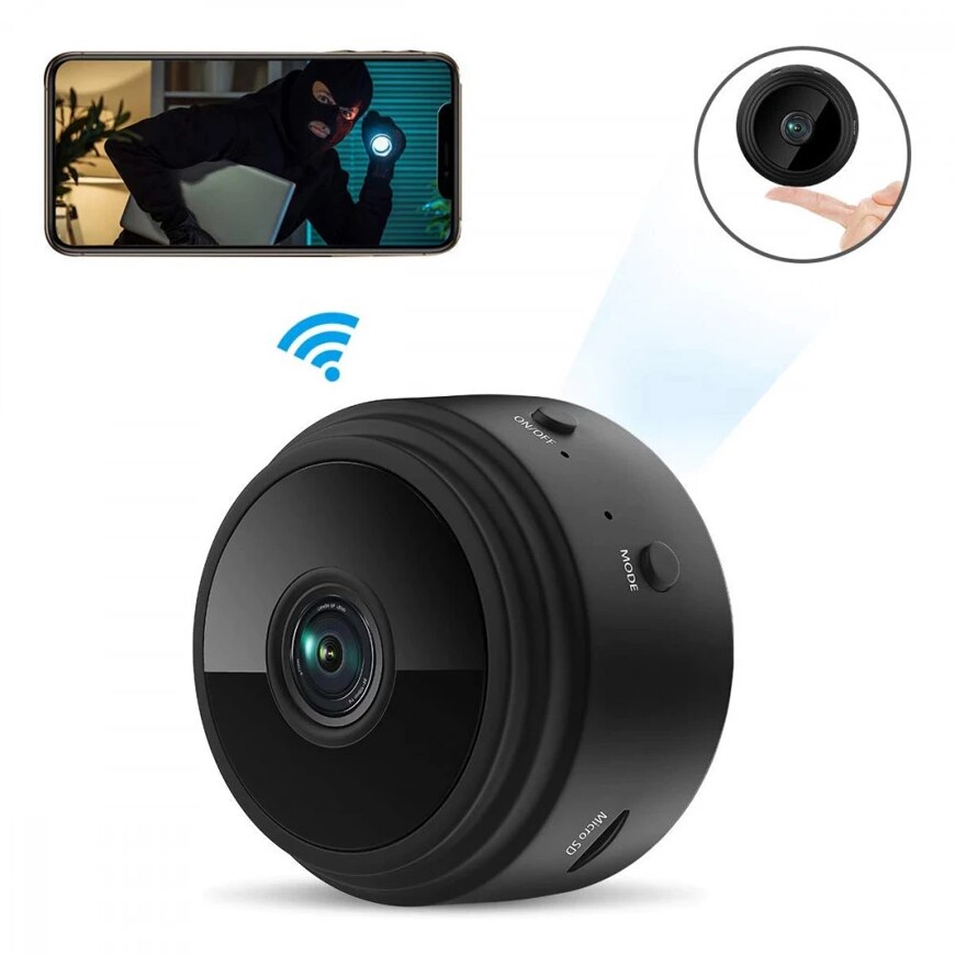 Mini Camera de Securitate Pentru Casa cu Viziune Nocturna, WiFi, 1080P