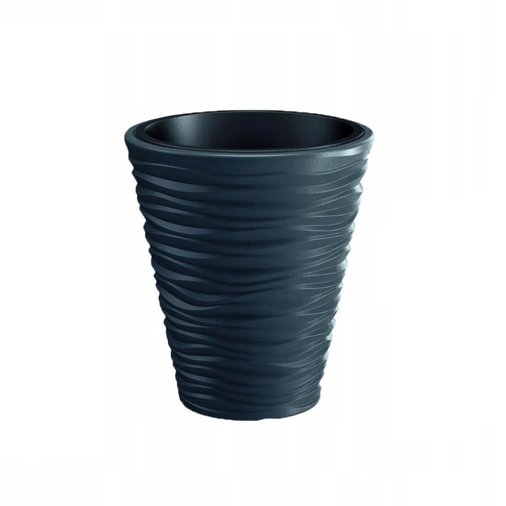 Ghiveci decorativ de flori, rotund, antracit, 18/37 L, 38.8x43.6 cm, Sand