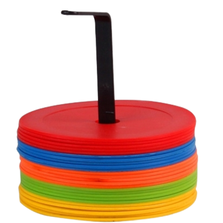 Set 25 Jaloane Tip Con, Pentru De Antrenament Sportive, 15x0.2 cm, Material Antiderapant, Compact Si Usor De Transportat, Instrument Practic Pentru Antrenament Si Joaca, Multicolore