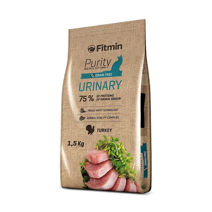 Hrana uscata Purity Urinary pentru pisici, Fitmin, Pui, 1,5 kg