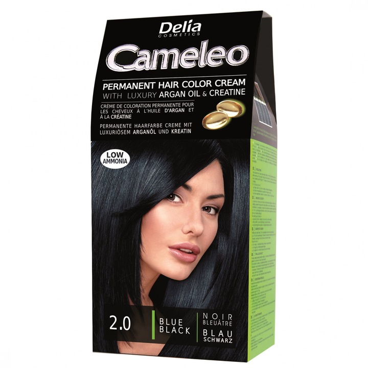 Vopsea de par Delia Cosmetics Cameleo, 2.0 Blue Black