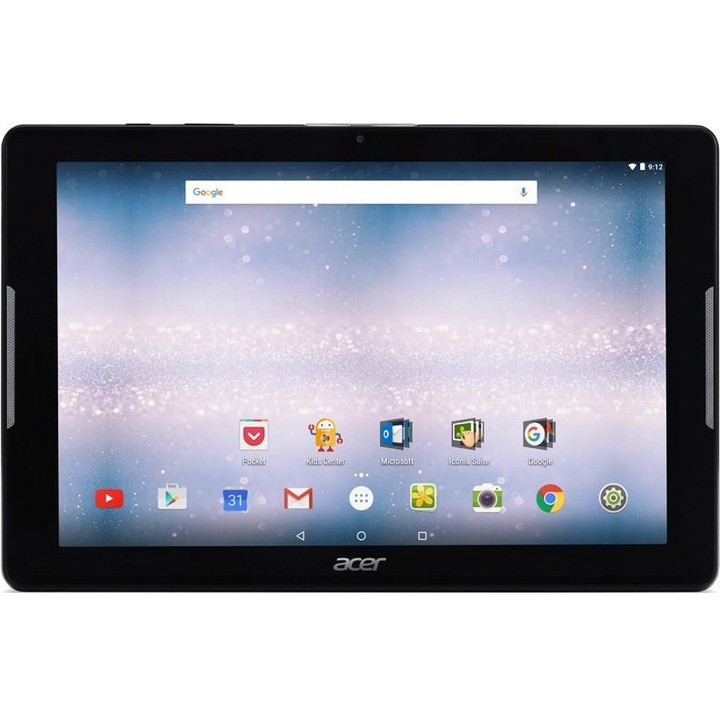 Таблет Acer Iconia One 10 B3-A30-K7W4, черен с процесор 4x Cortex-A53 (1.3 GHz), 10.1", 1 GB DDR3L, 16 GB EMMC, Android 6.0 Marshmallow, Wi-Fi, Черен