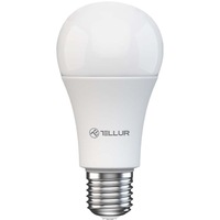 Bec LED inteligent Tellur TLL331331, Wi-Fi, dimabil, E27, 9W, 820 lm, temperatura lumina reglabila (2700-6500K), clasa energetica F