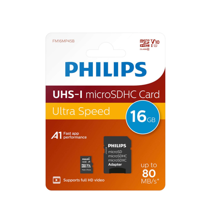 Philips FM16MP45B/00 карта памет 16 GB MicroSDHC UHS-I Клас 10