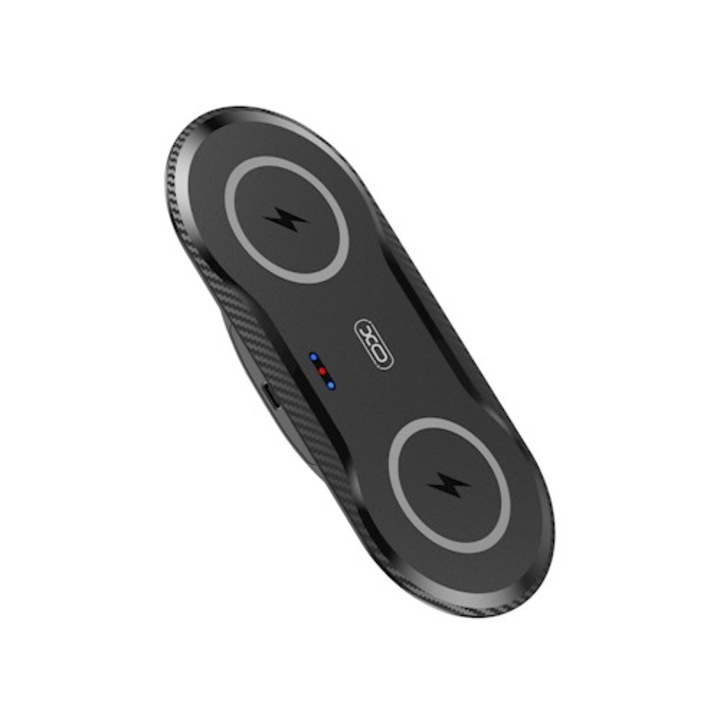 Incarcator Universal Wireless XO WX026 2 in 1, 20W, Cablu USB-C 1m inclus, Negru