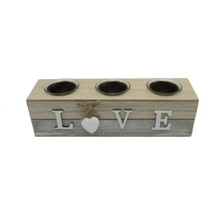 Mécsestartó Love felirattal