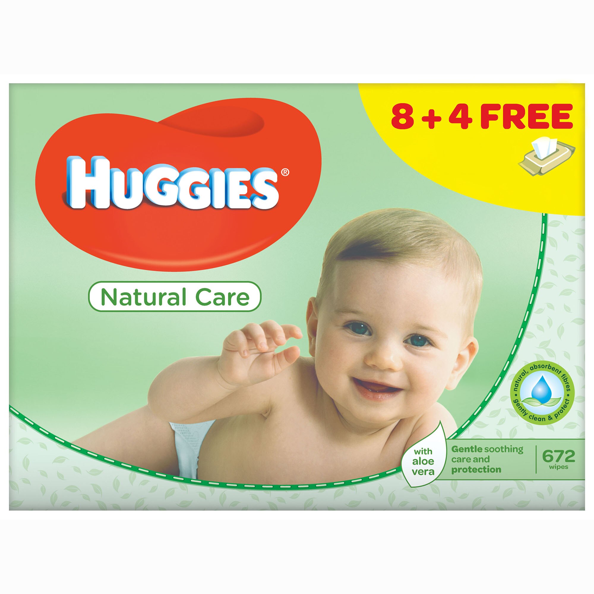 Servetele umede Huggies BW Natural Care, 8+4 pachete, 672 buc