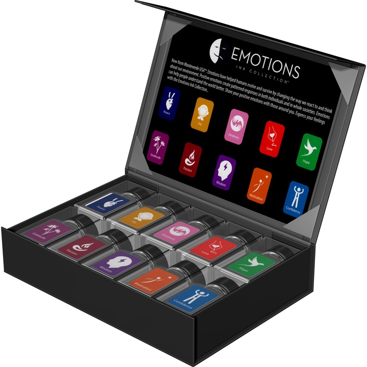 Set 10 Calimari cu Cerneala 30ml Monteverde USA, Emotions Collection