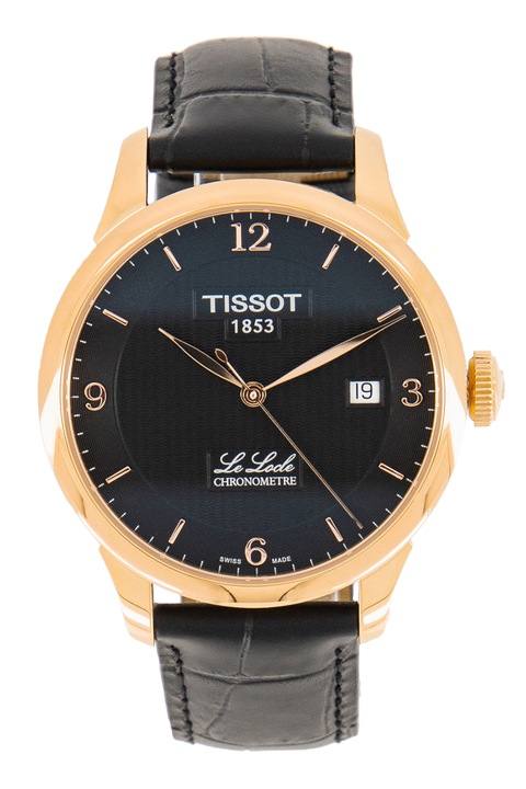 Tissot, Автоматичен часовник с кожена каишка, Rose Gold, Черен