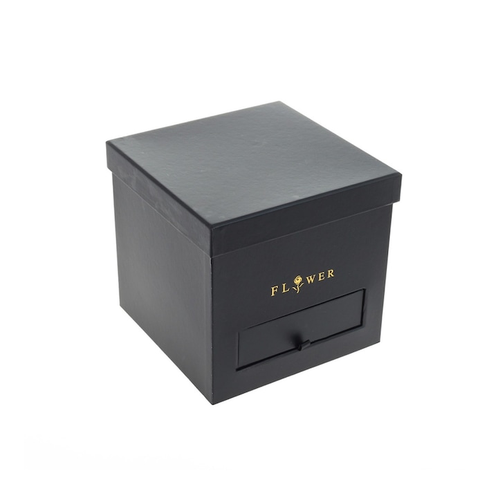 PAMI FC1021-205 doboz, 2 az 1-ben, virágkompozícióhoz és ajándékhoz, 20,5x20,5x19 cm, fekete