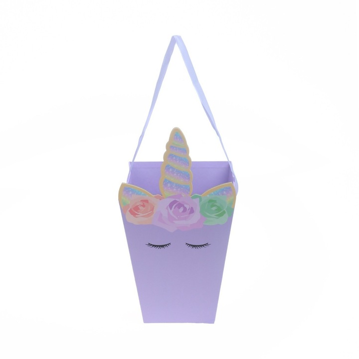 Cutie flori din carton PAMI, FS1021-270, 15x15x30 cm, Mov