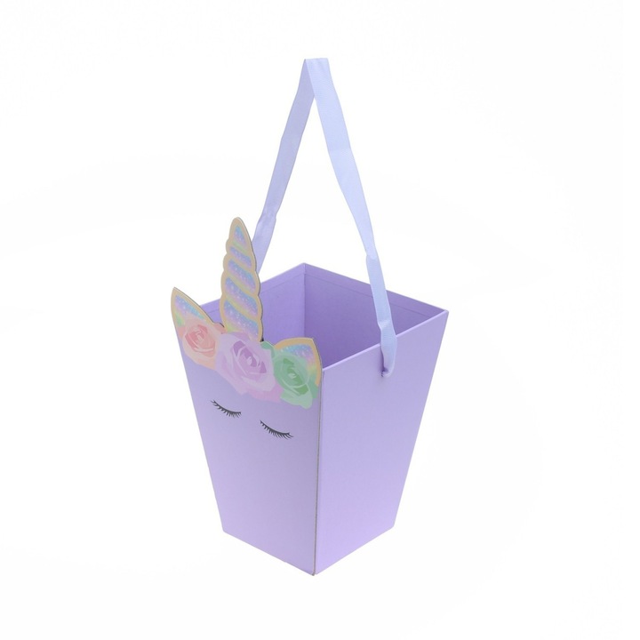 Cutie flori din carton PAMI, FS1021-270, 15x15x30 cm, Mov