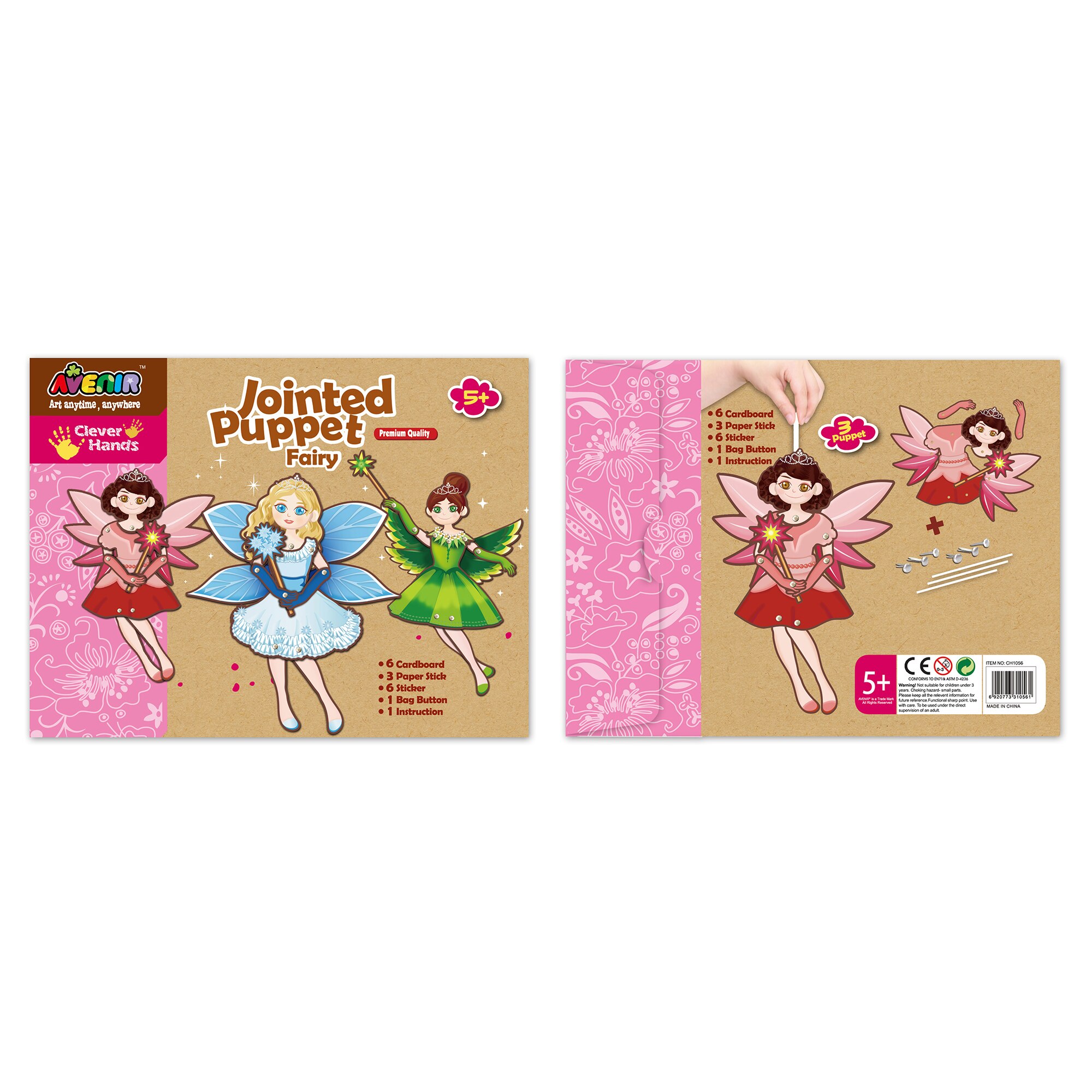 Set de artizanat Momki, Papusa cu articulatii, Zana