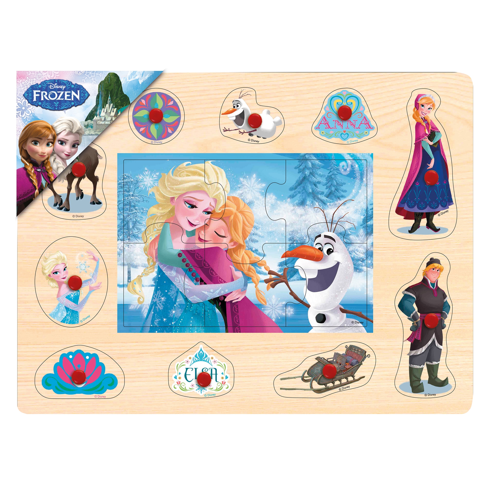 Puzzle din lemn Momki, Frozen