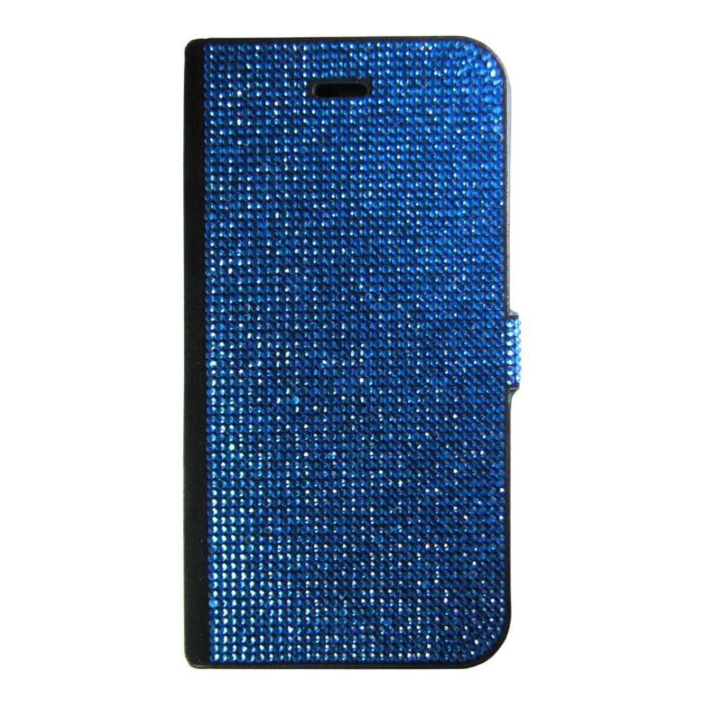 Husa flip cu cristale Bling World CWC pentru iPhone 7, albastru