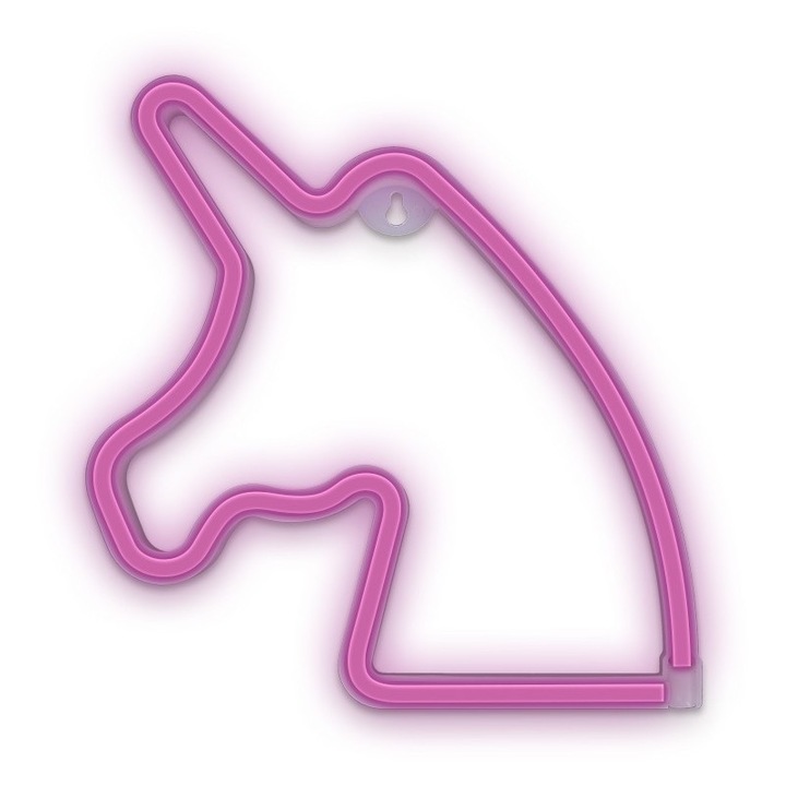Figurina LED Neon UNICORN roz Liliac + USB FLNEO1 Forever Light