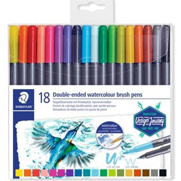 Set de creioane, STAEDTLER, Cu capete duble, 3001, 18 bucati, Multicolor