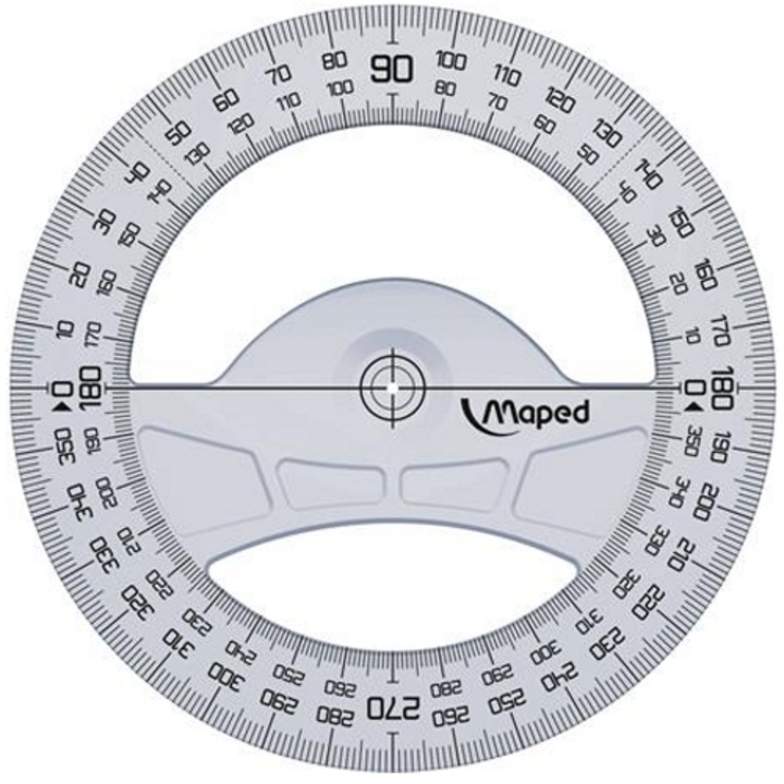 Транспортир Maped, Пластмаса, 360°.