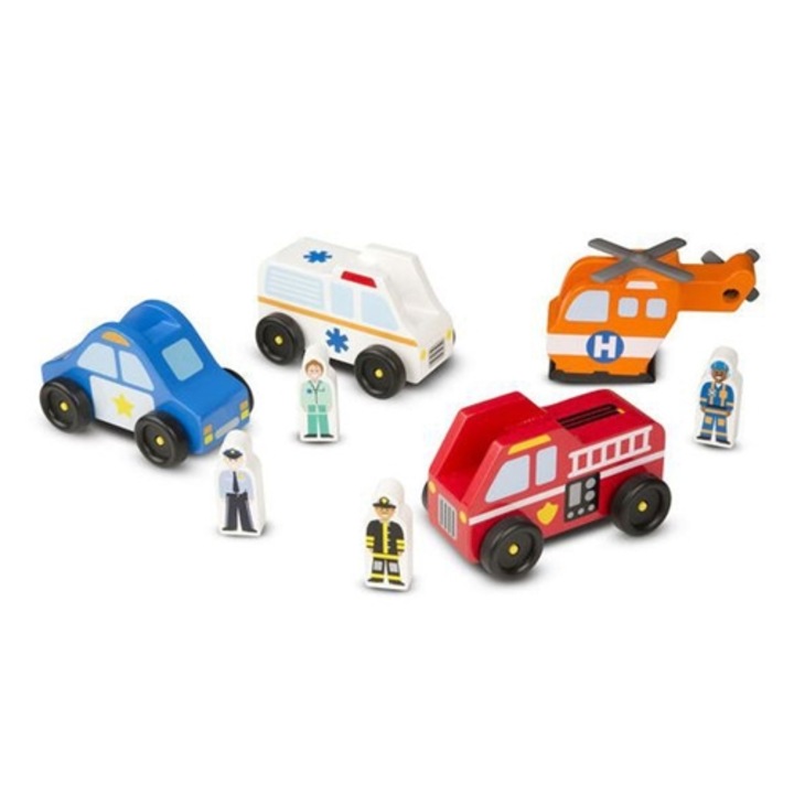 Set de Joaca din Lemn Vehicule de Interventie Melissa & Doug