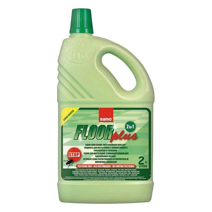 2 db-os Sano Floor Plus padlótisztító szett, rovarok ellen, 2 l