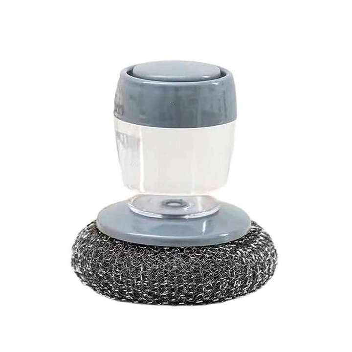 Burete din inox si dispenser detergent, gri