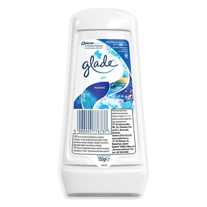 Set 4 x Odorizant de Aer pentru Camera Gel Solid Glade Marine, 150 g