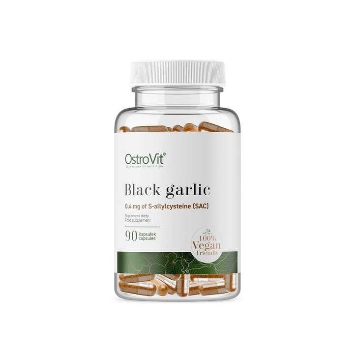 Supliment alimentar OstroVit Black Garlic vege, Usturoi negru, 90 Capsule