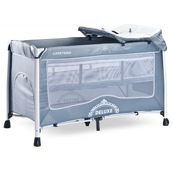 Patut pliabil cu 2 nivele Caretero Deluxe Grey Patut pliabil cu 2 nivele Caretero Deluxe Grey