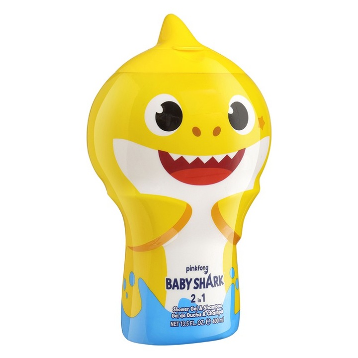 Gel de Dus si Sampon Baby Shark, cu Figurina 2D, 400 ml