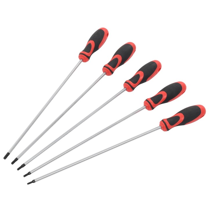Set surubelnita cu cap Torx vidaXL, Otel, 300 mm, 5 piese