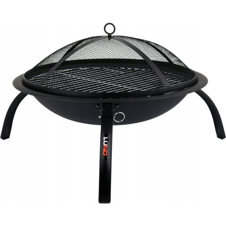 Gratar de gradina, Metal, 56 cm, Negru