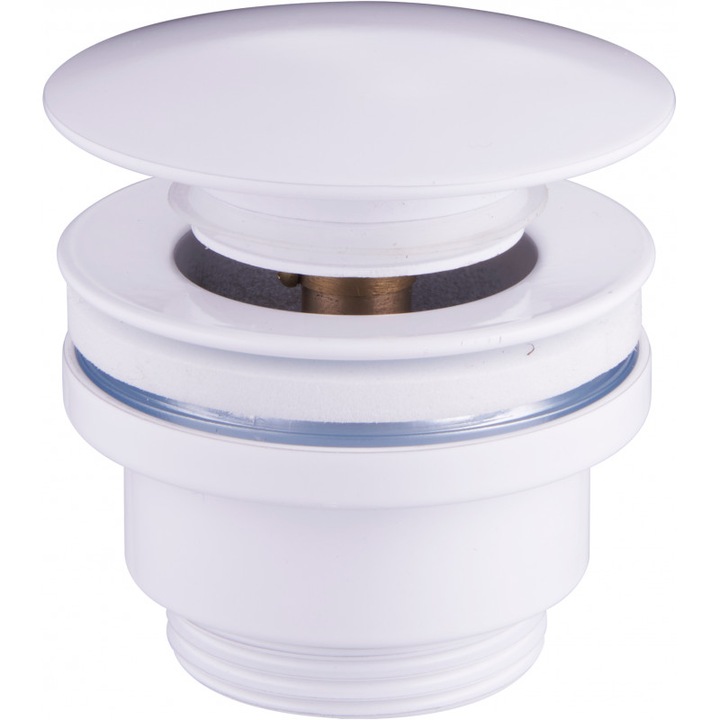 Ventil universal, cu sau fara preaplin, sistem click-clack, finisaj alb