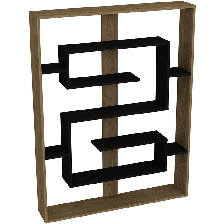 Biblioteca Kalune Design Steven, PAL, 120x22x156cm, Negru Stejar