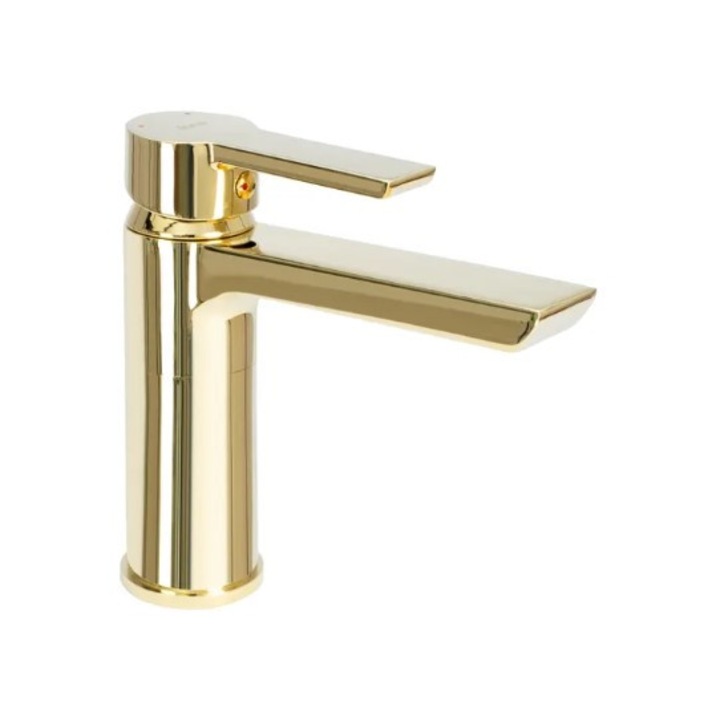 Смесител за мивка Rea Argus Mirror Gold Low, Златиста, Гланц, Нисък