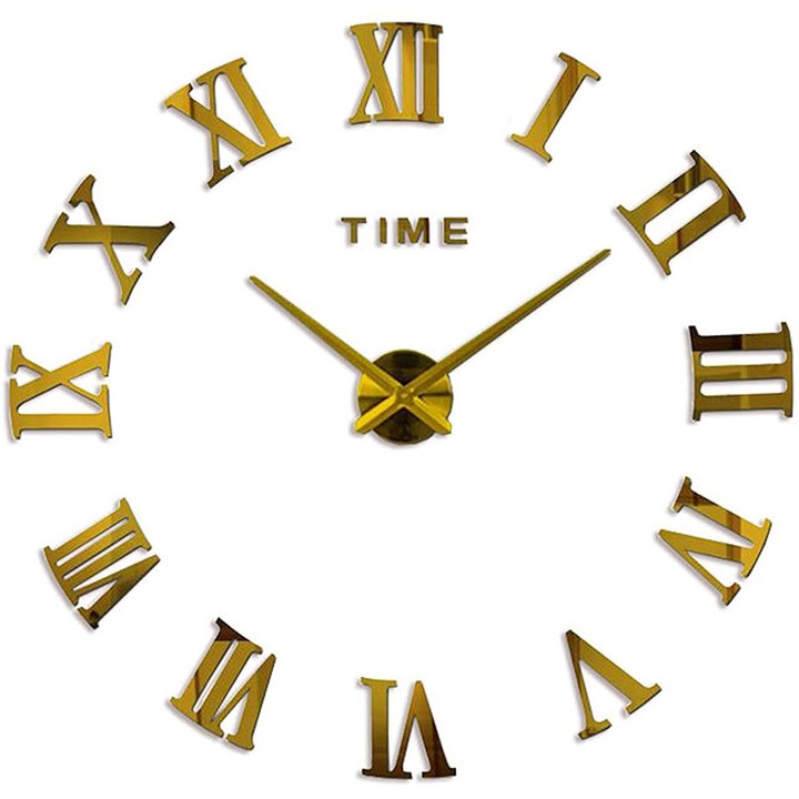Стенен часовник Sundiguer, 3D, Акрил, 50-70 см, Златист
