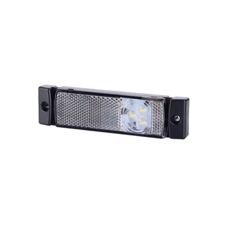 Lampa gabarit, Horpol, reflectorizanta, LED lumina alba, marcaj lateral, dreptunghiulara, 12/24V