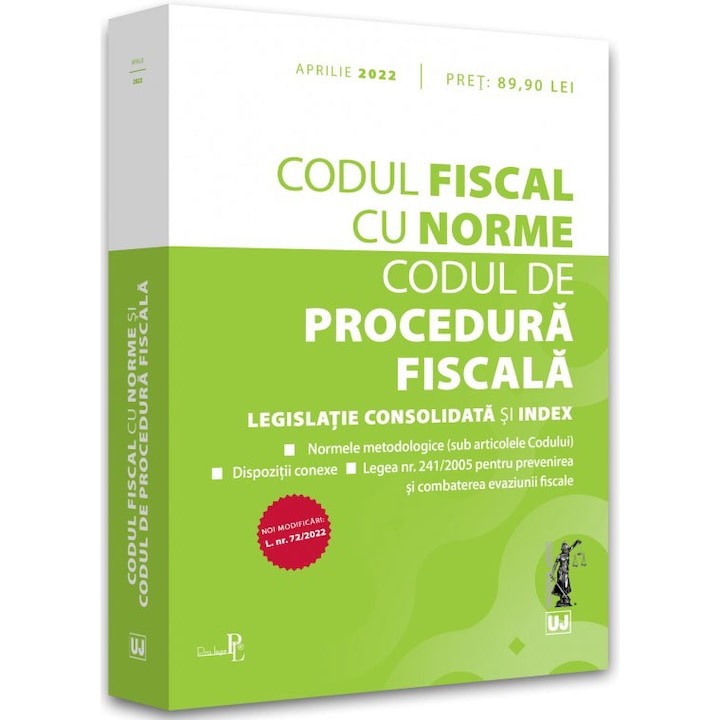 Költségvetési kód normákkal és adóeljárási kóddal 2022. április (Román nyelvű kiadás)