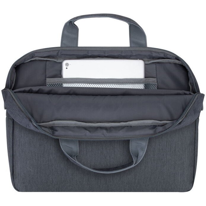 Geanta antifurt pentru laptop, RivaCase, 14", Gri inchis
